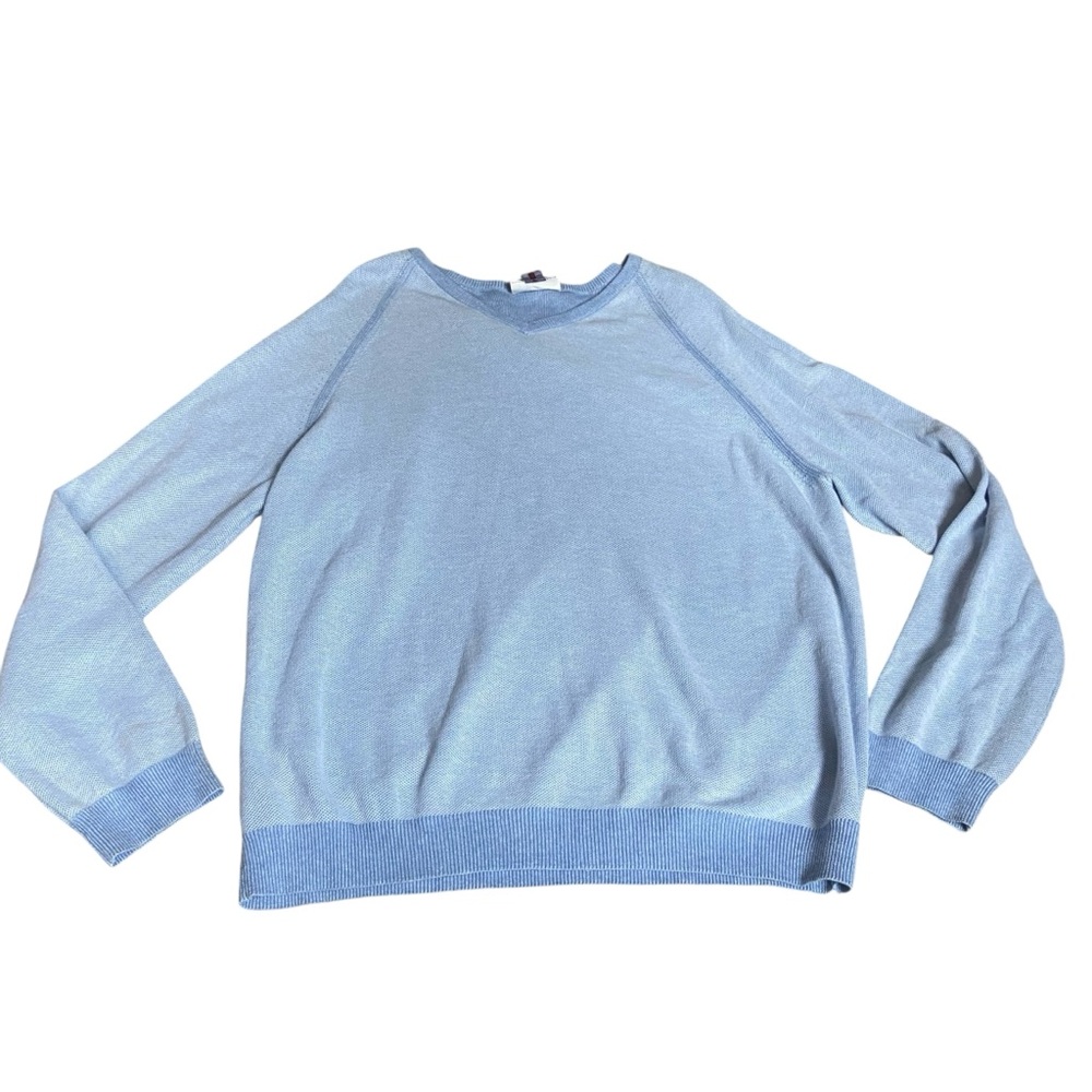 Tommy Bahama Sweatshirt Mens 2XL Light Blue 100% Pima Cotton Sweater Pullover